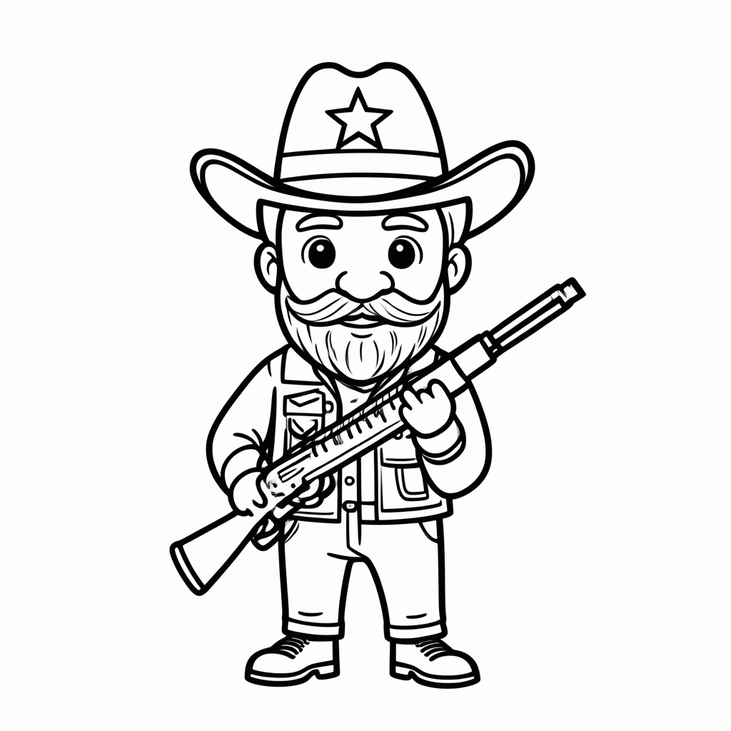 Desenho de Lampiao para colorir e imprimir grátis em folha A4
