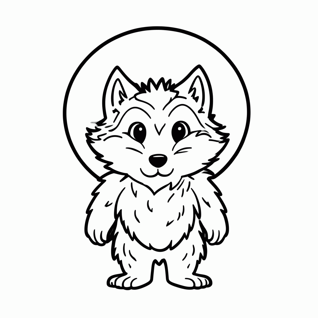 Desenho de Lobisomem para colorir e imprimir grátis em folha A4