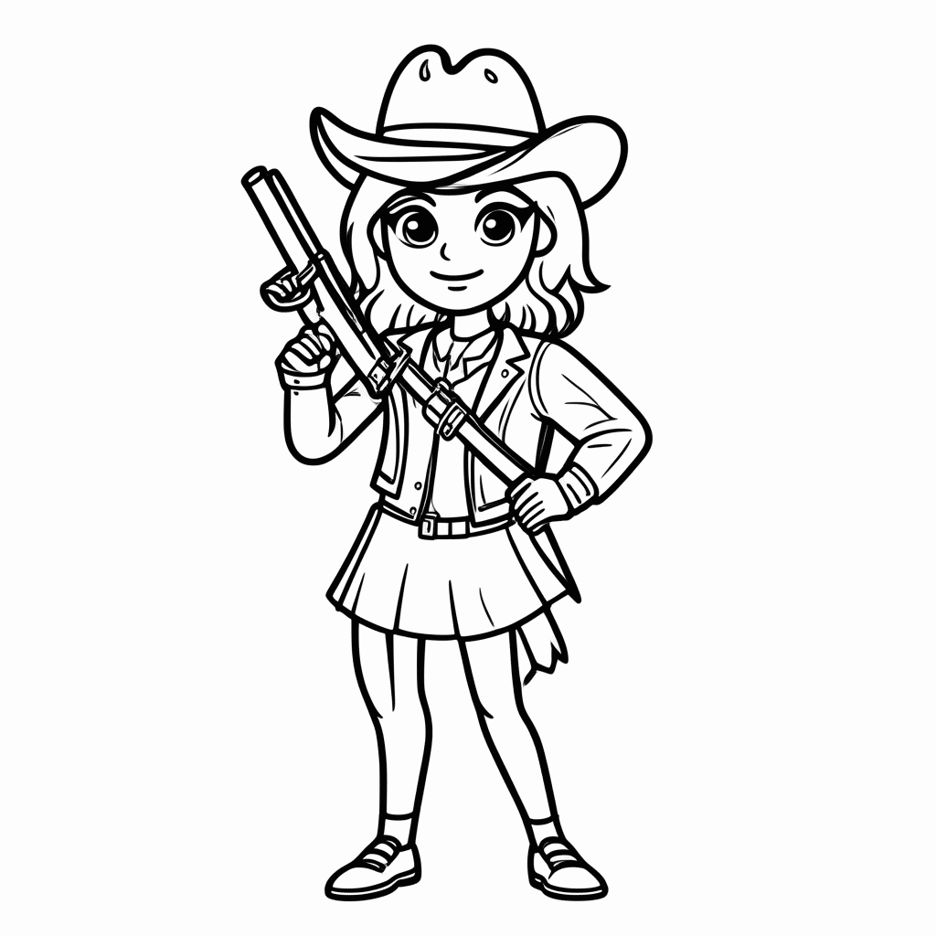 Desenho de Maria Bonita para colorir e imprimir grátis em folha A4