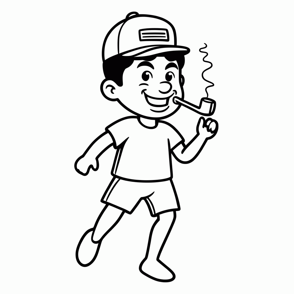 Desenho de Saci Perere para colorir e imprimir grátis em folha A4