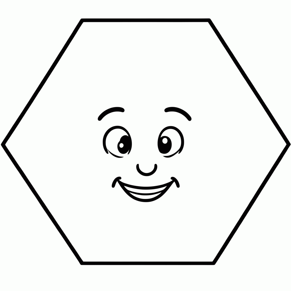 Desenho de Hexágono para colorir e imprimir grátis em folha A4