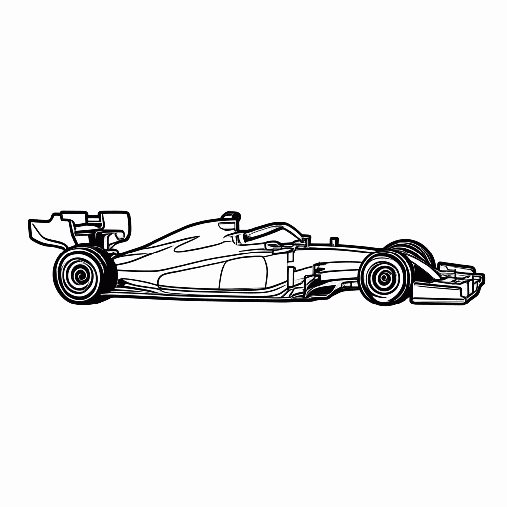 Desenho de Carro F1 Laranja Mclaren para colorir e imprimir grátis em folha A4