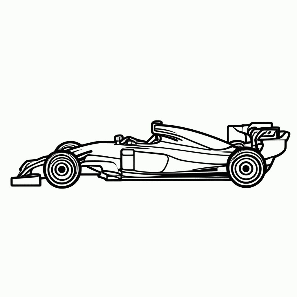 Desenho de Carro F1 Vermelho Ferrari para colorir e imprimir grátis em folha A4