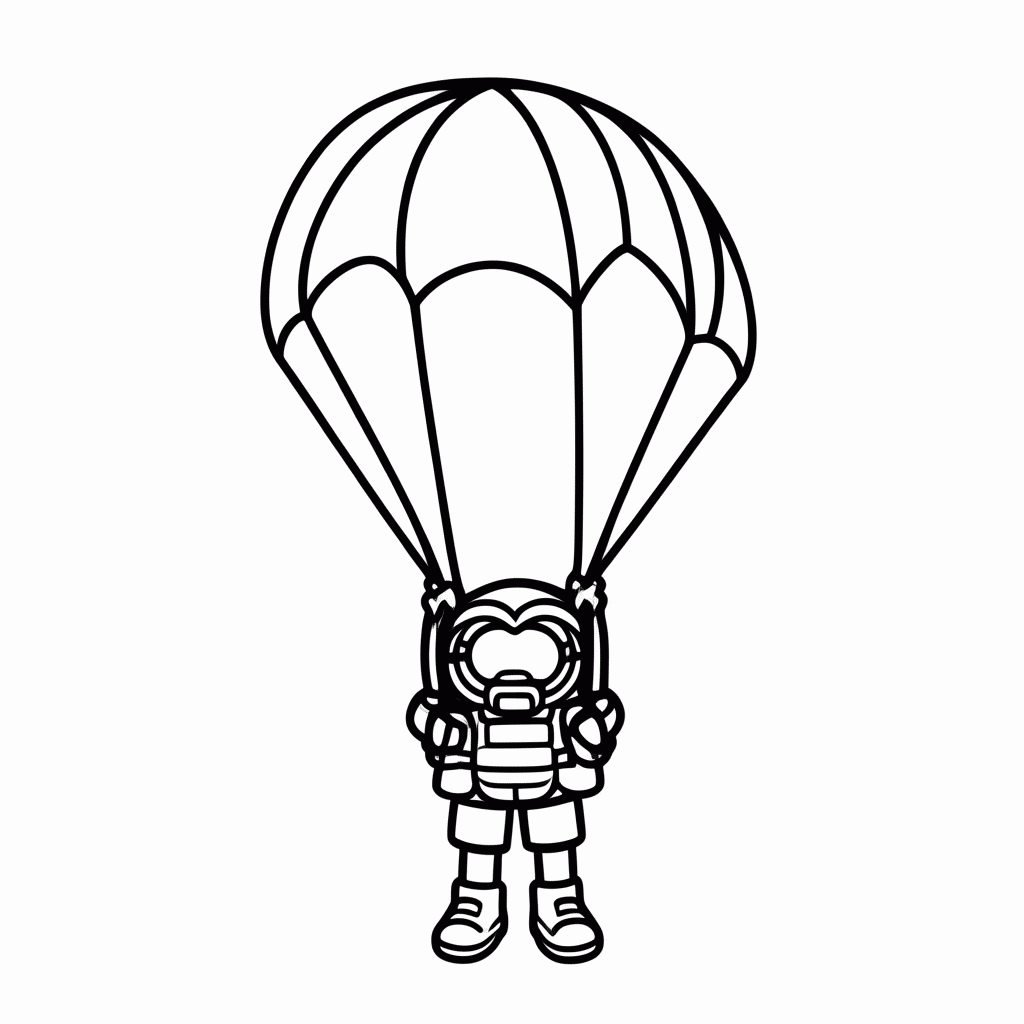 Desenho de Planador Paraquedas para colorir e imprimir grátis em folha A4