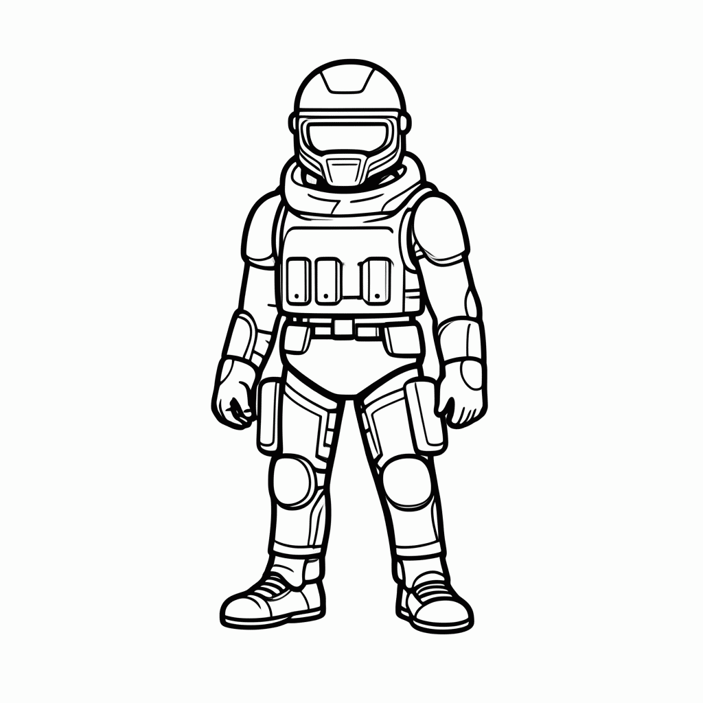 Desenho de Skin Soldado Base para colorir e imprimir grátis em folha A4