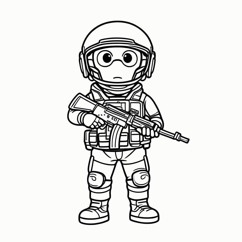 Desenho de Ak 47 Arma para colorir e imprimir grátis em folha A4