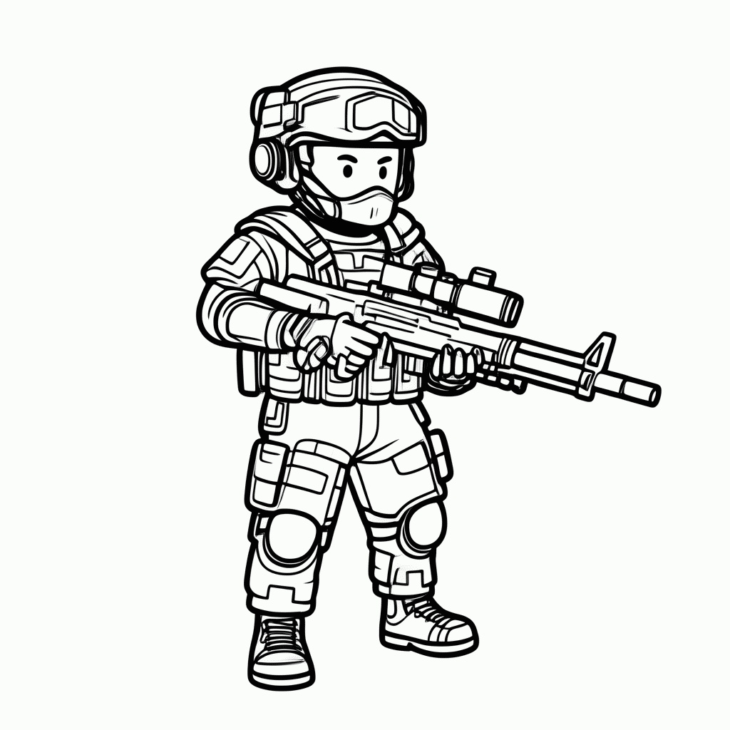 Desenho de Awm Sniper Rifle para colorir e imprimir grátis em folha A4