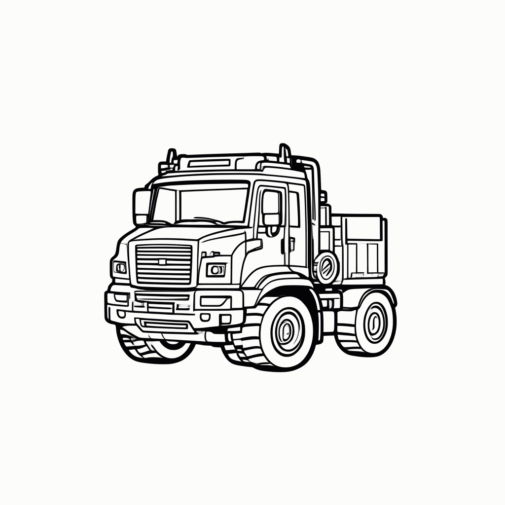 Desenho de Caminhao Veiculo Cinza para colorir e imprimir grátis em folha A4