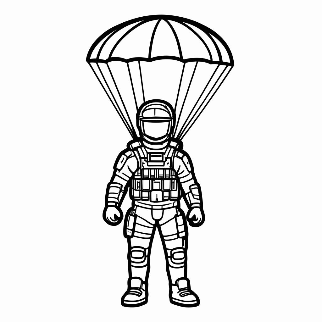 Desenho de Paraquedas Bandeira para colorir e imprimir grátis em folha A4
