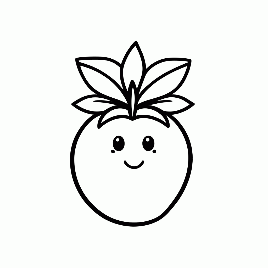 Desenho de Caqui para colorir e imprimir grátis em folha A4