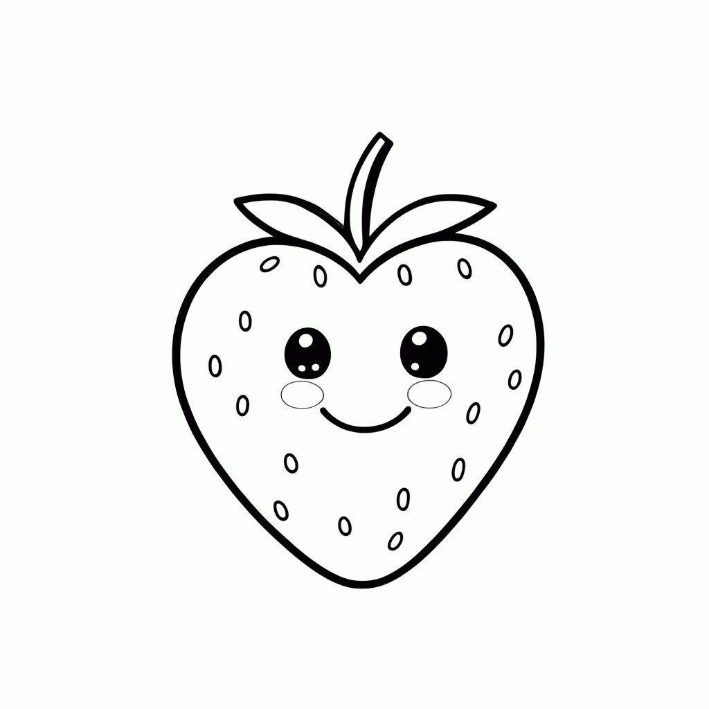 Desenho de Morango para colorir e imprimir grátis em folha A4