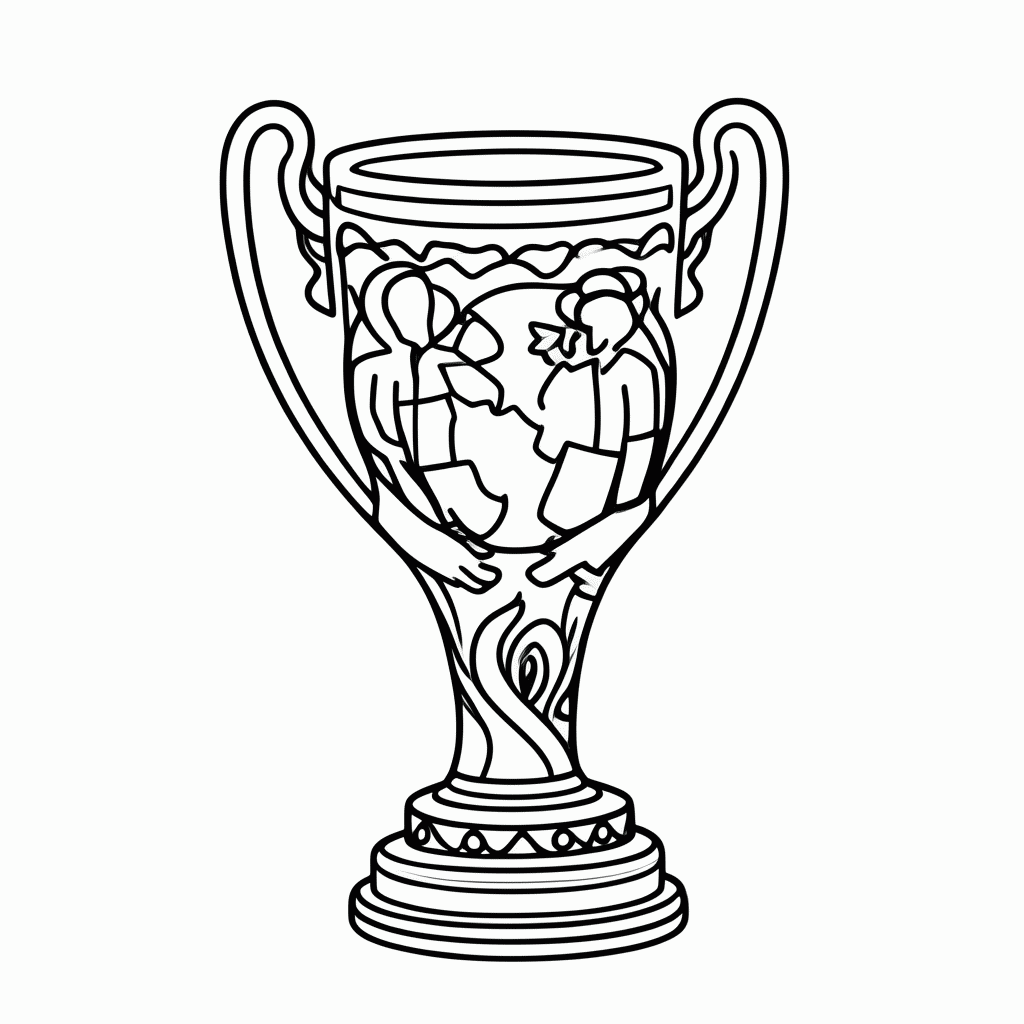 Desenho de Copa Do Mundo Trofeu para colorir e imprimir grátis em folha A4