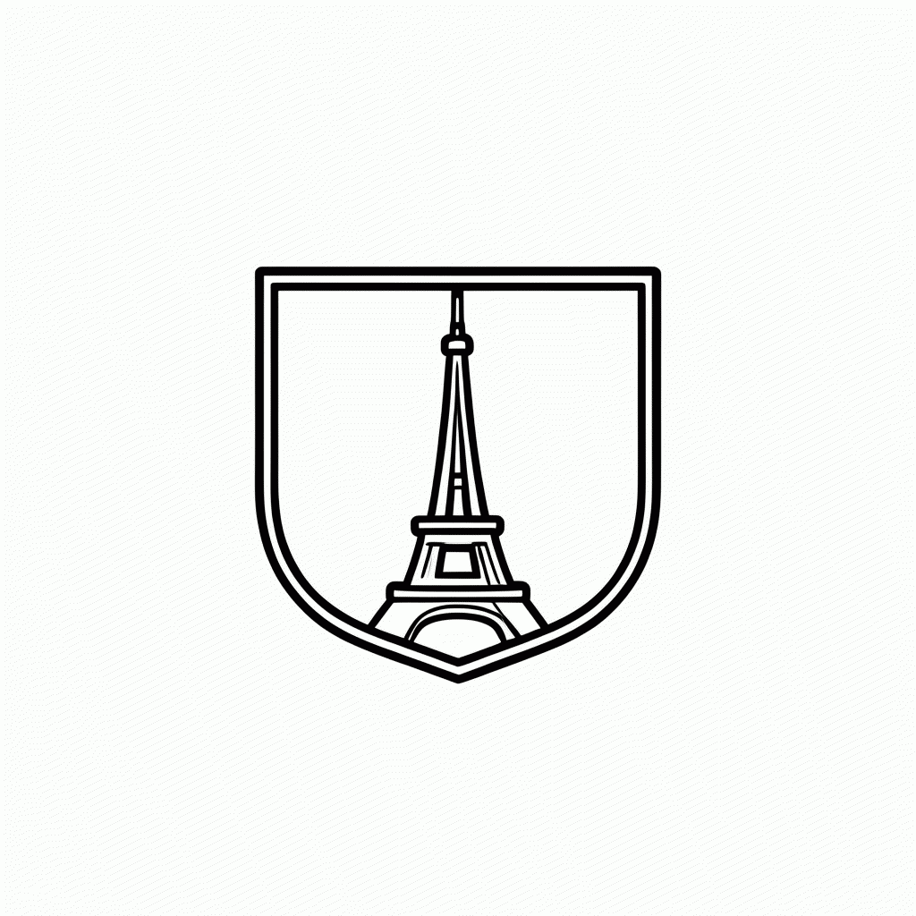 Desenho de Escudo Psg para colorir e imprimir grátis em folha A4