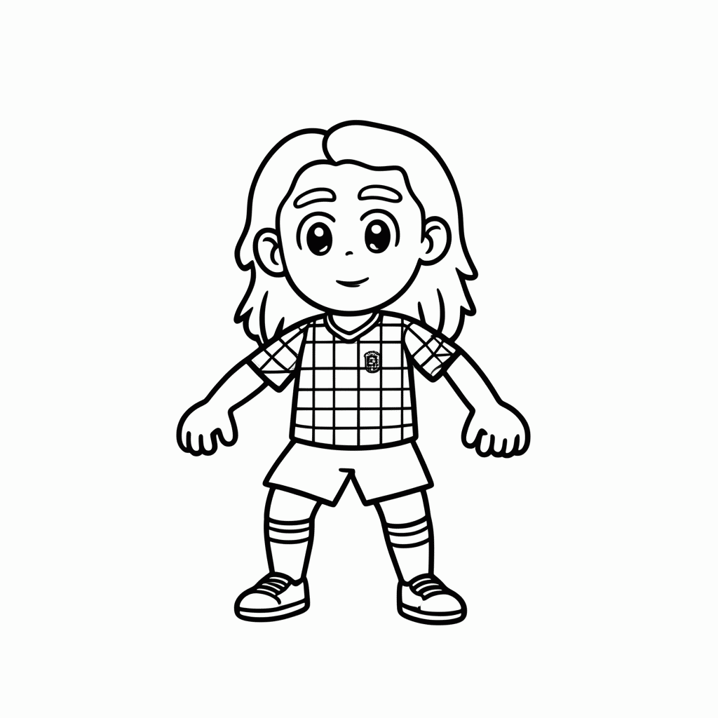 Desenho de Luka Modric para colorir e imprimir grátis em folha A4