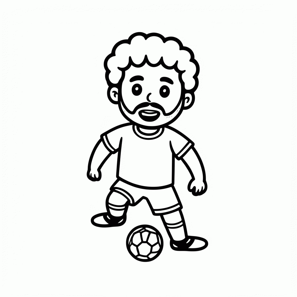 Desenho de Mohamed Salah para colorir e imprimir grátis em folha A4