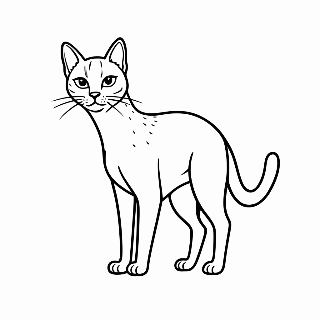 Desenho de Abissinio para colorir e imprimir grátis em folha A4