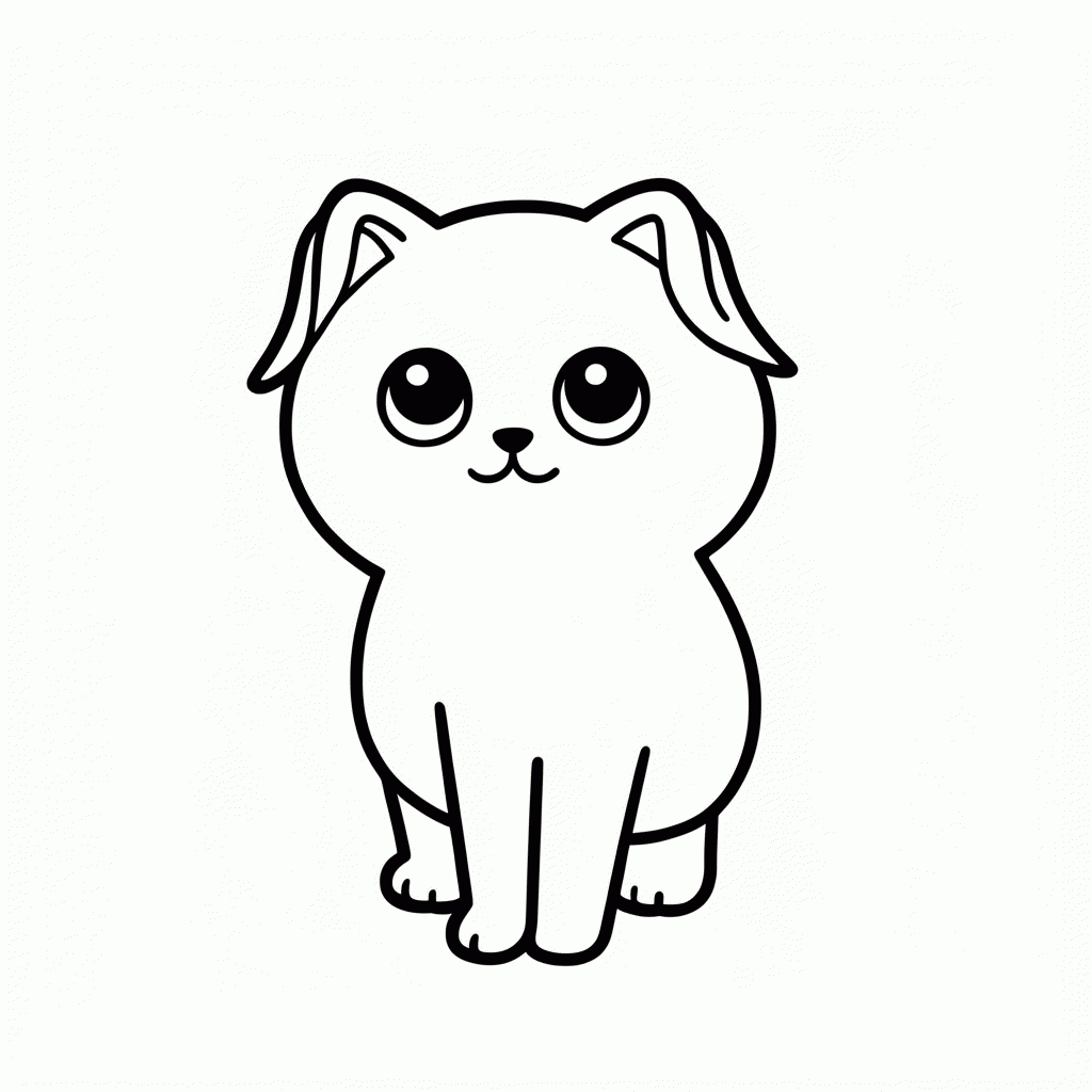 Desenho de Scottish Fold Orelhas para colorir e imprimir grátis em folha A4