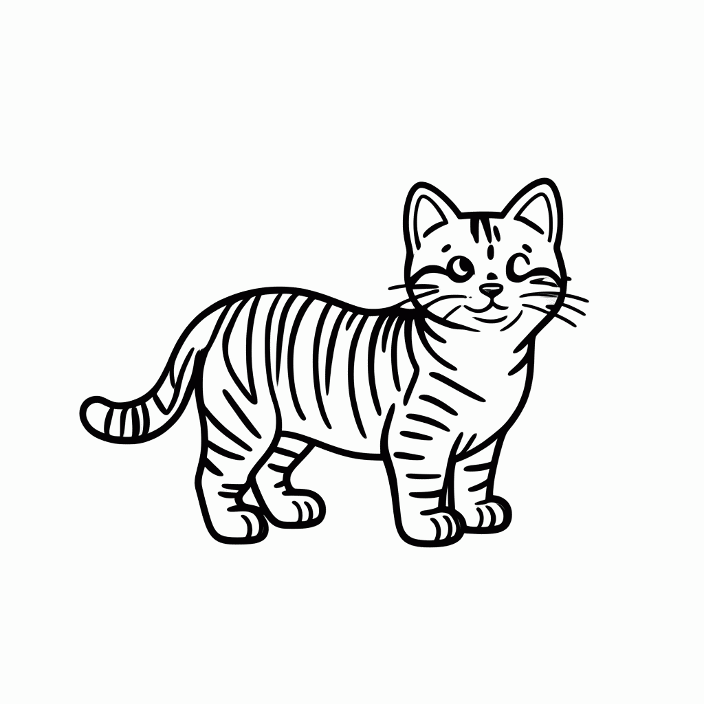 Desenho de Vira Lata Tigrado para colorir e imprimir grátis em folha A4