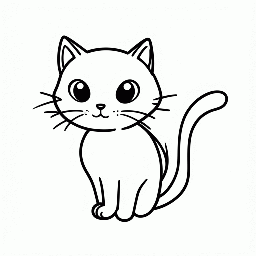 Desenho de Gato Siames Orelhas para colorir e imprimir grátis em folha A4