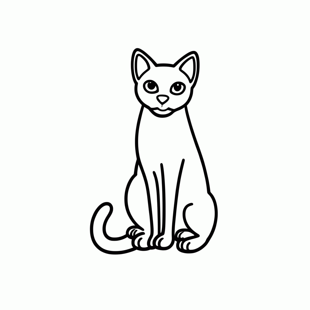 Desenho de Gato Sphynx Pelado para colorir e imprimir grátis em folha A4