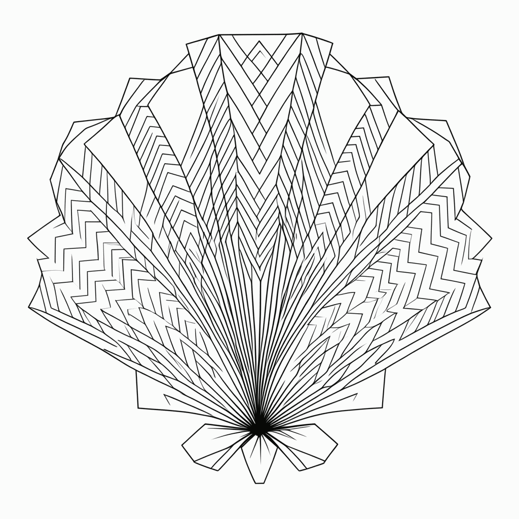 Desenho de Padrão Geométrico art-deco 1 para colorir e imprimir grátis em folha A4