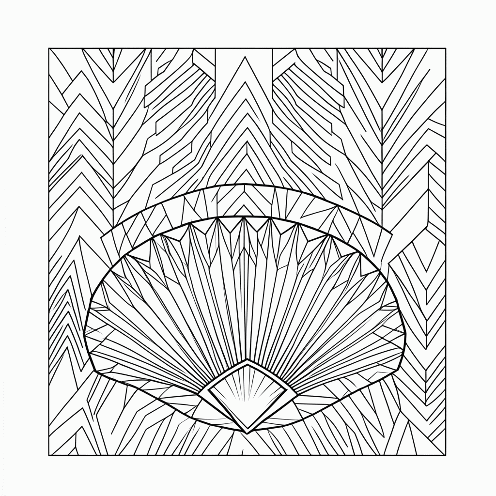 Desenho de Padrão Geométrico art-deco 2 para colorir e imprimir grátis em folha A4