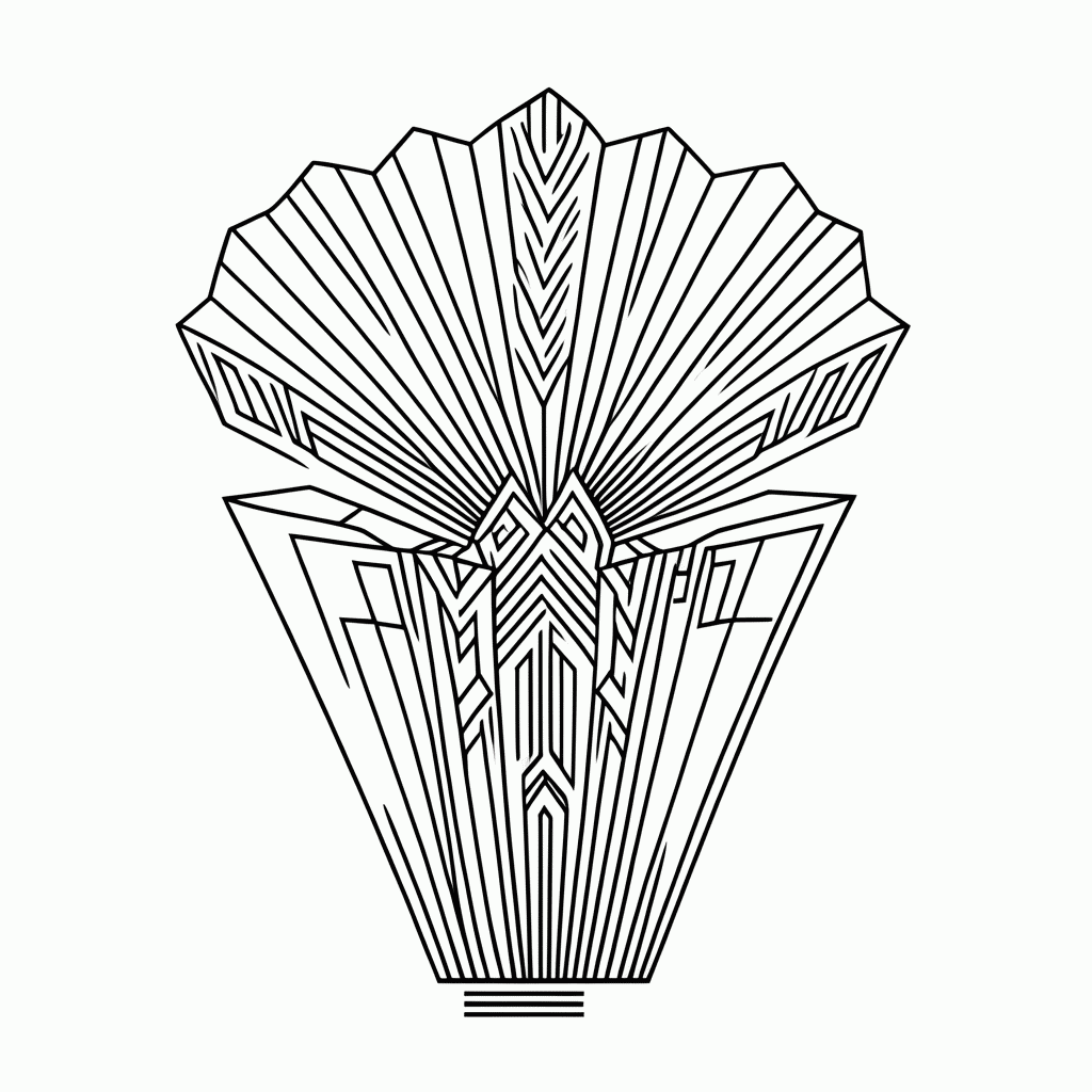 Desenho de Padrão Geométrico art-deco 3 para colorir e imprimir grátis em folha A4
