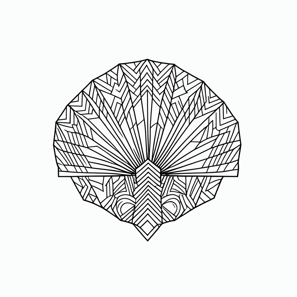Desenho de Padrão Geométrico art-deco 4 para colorir e imprimir grátis em folha A4