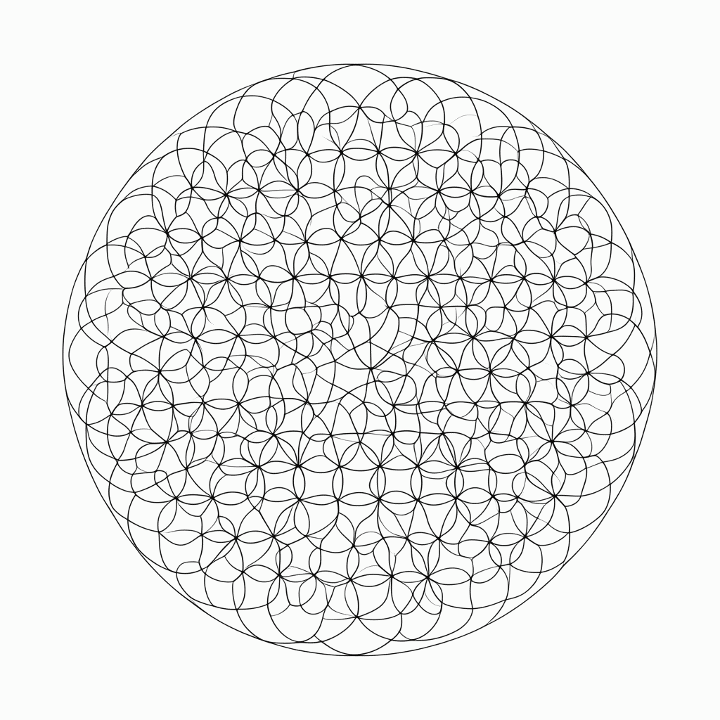 Desenho de Padrão Geométrico circulos 1 para colorir e imprimir grátis em folha A4