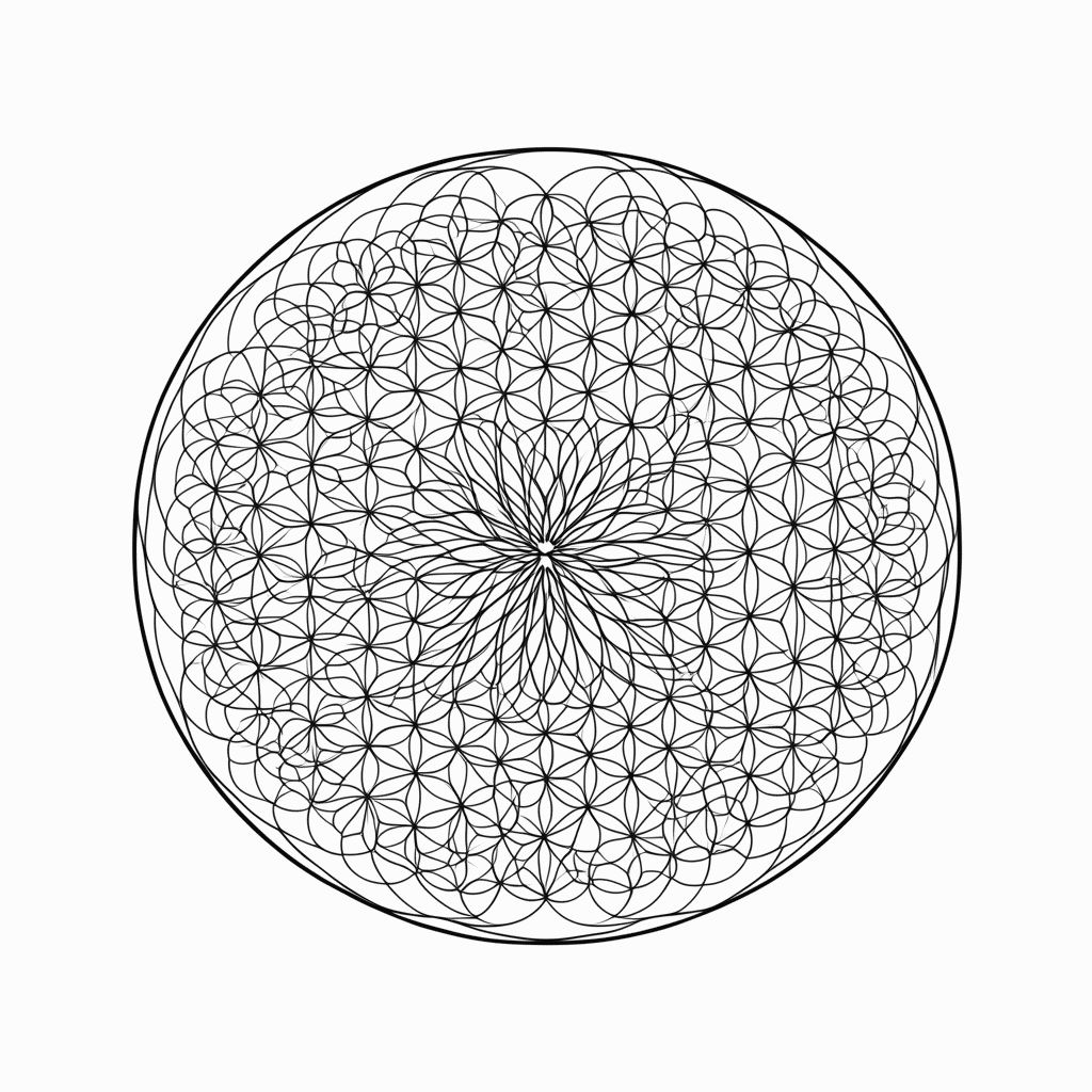 Desenho de Padrão Geométrico circulos 3 para colorir e imprimir grátis em folha A4