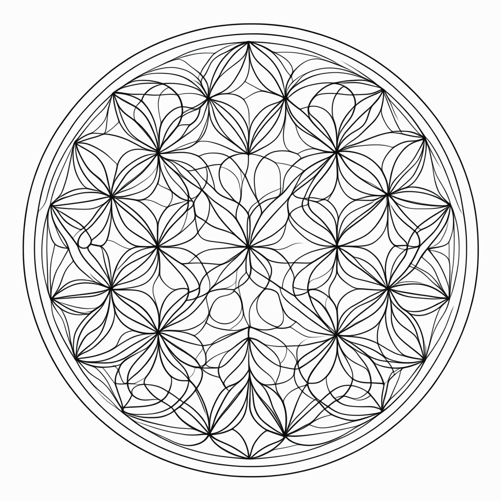 Desenho de Padrão Geométrico circulos 4 para colorir e imprimir grátis em folha A4