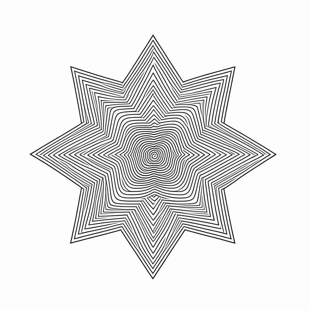 Desenho de Padrão Geométrico estrelas 2 para colorir e imprimir grátis em folha A4