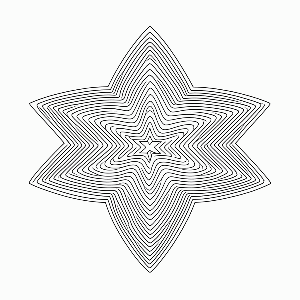Desenho de Padrão Geométrico estrelas 3 para colorir e imprimir grátis em folha A4