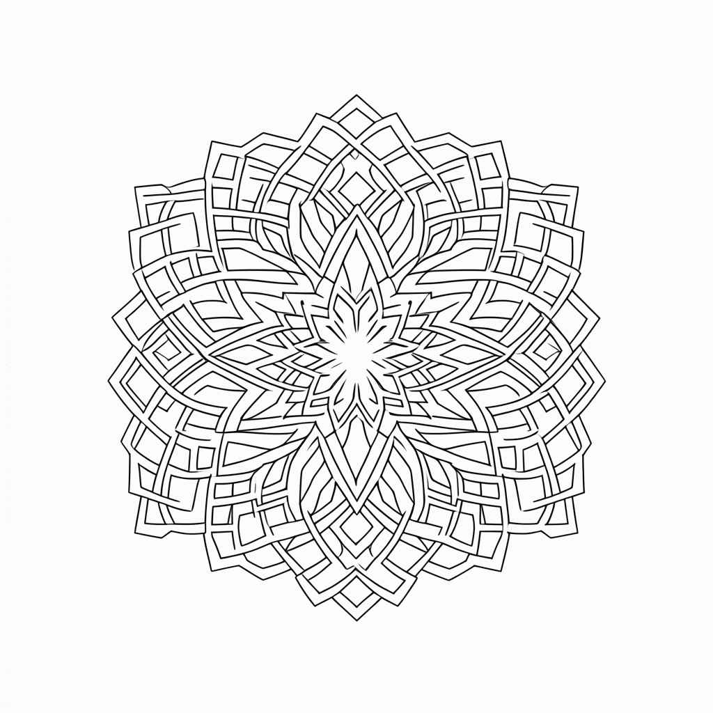 Desenho de Padrão Geométrico islamico 1 para colorir e imprimir grátis em folha A4