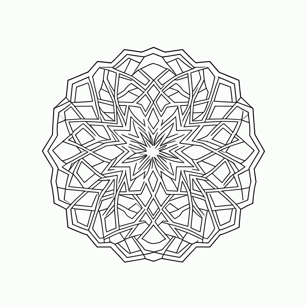 Desenho de Padrão Geométrico islamico 3 para colorir e imprimir grátis em folha A4