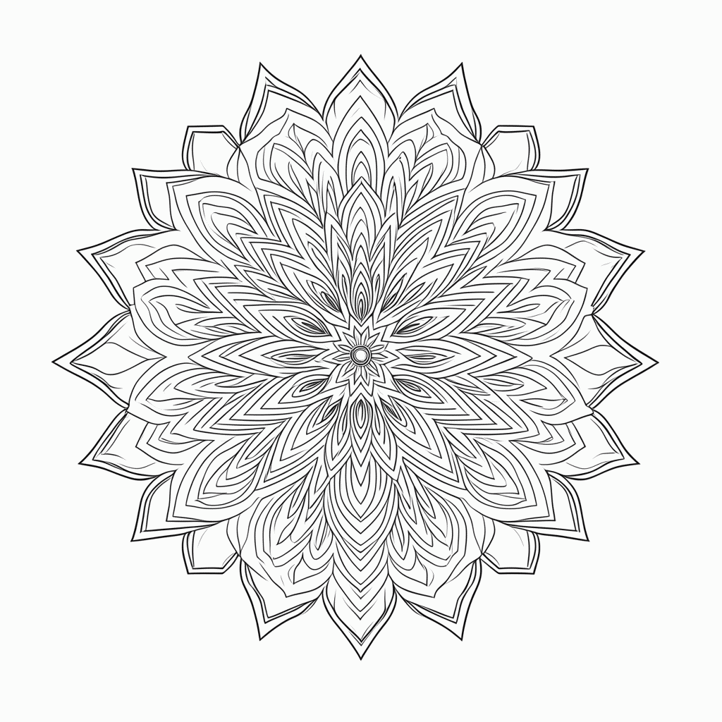 Desenho de Padrão Geométrico kaleidoscopio 1 para colorir e imprimir grátis em folha A4
