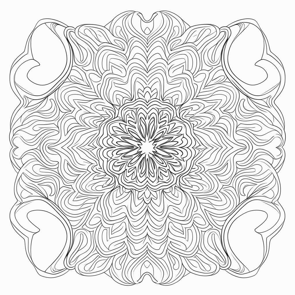 Desenho de Padrão Geométrico kaleidoscopio 2 para colorir e imprimir grátis em folha A4