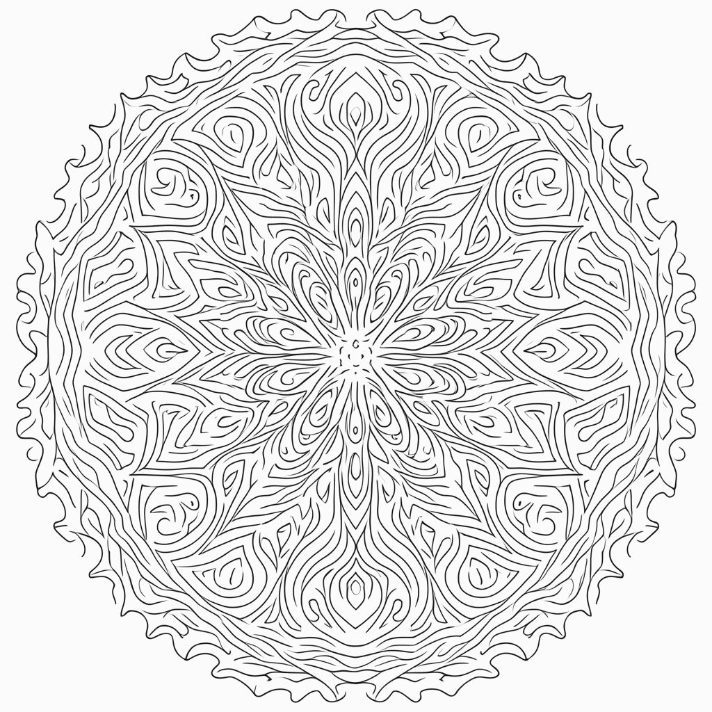 Desenho de Padrão Geométrico kaleidoscopio 3 para colorir e imprimir grátis em folha A4