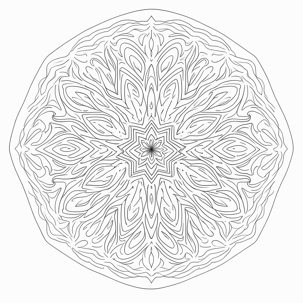 Desenho de Padrão Geométrico kaleidoscopio 4 para colorir e imprimir grátis em folha A4
