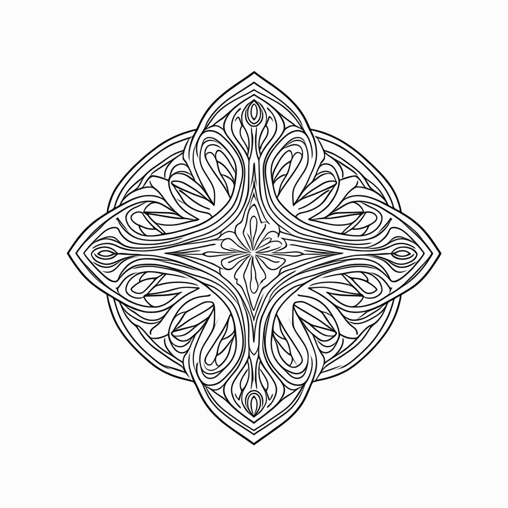 Desenho de Padrão Geométrico simetrico 1 para colorir e imprimir grátis em folha A4