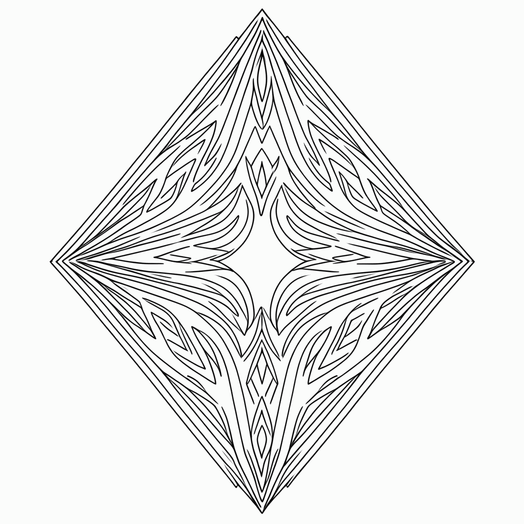 Desenho de Padrão Geométrico simetrico 2 para colorir e imprimir grátis em folha A4
