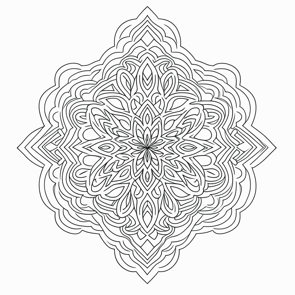 Desenho de Padrão Geométrico simetrico 3 para colorir e imprimir grátis em folha A4