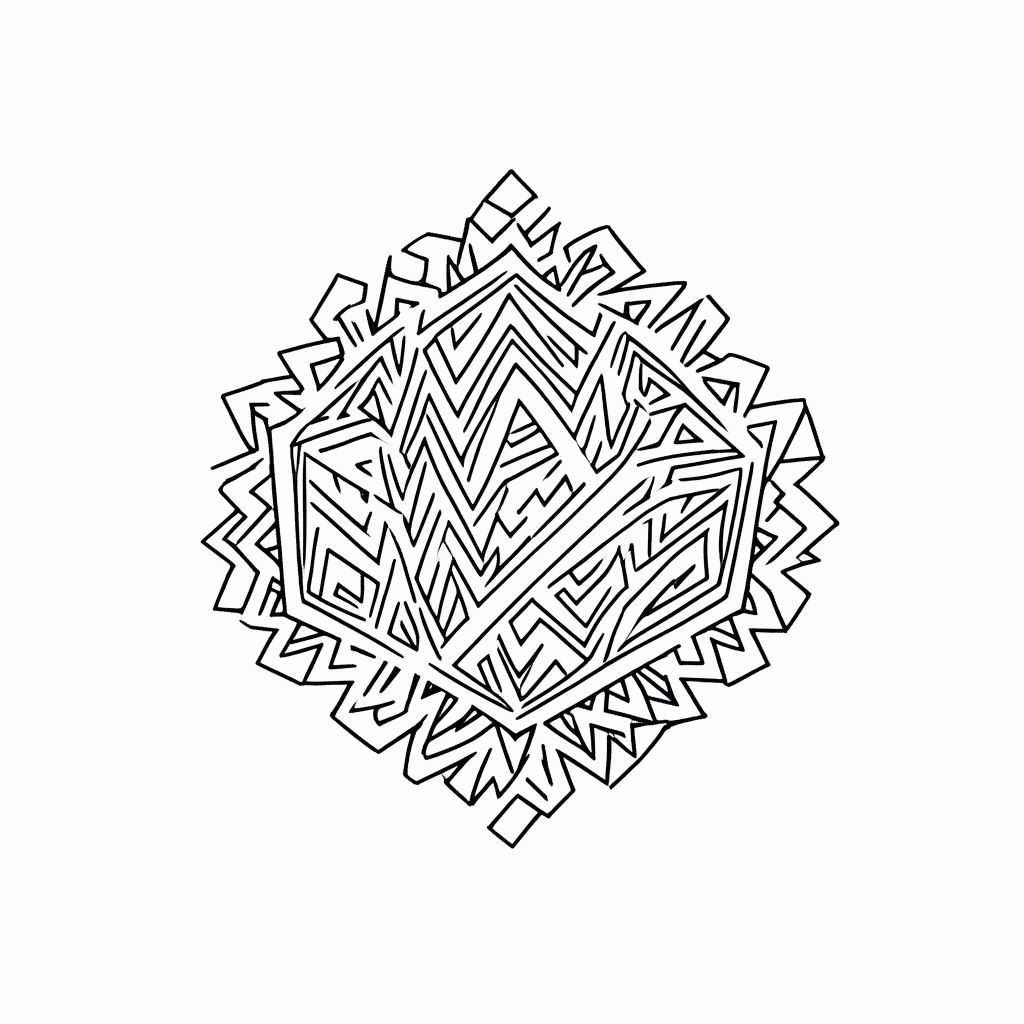 Desenho de Padrão Geométrico tribal 1 para colorir e imprimir grátis em folha A4