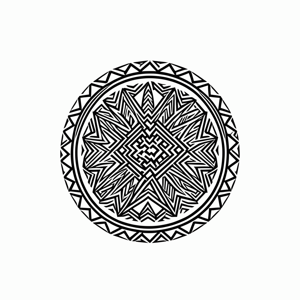 Desenho de Padrão Geométrico tribal 2 para colorir e imprimir grátis em folha A4