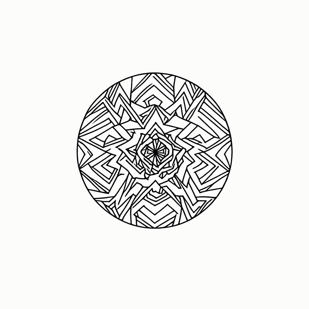 Desenho de Padrão Geométrico tribal 3 para colorir e imprimir grátis em folha A4