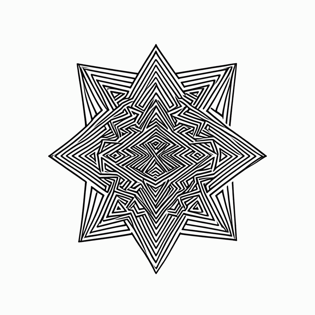 Desenho de Padrão Geométrico tribal 4 para colorir e imprimir grátis em folha A4