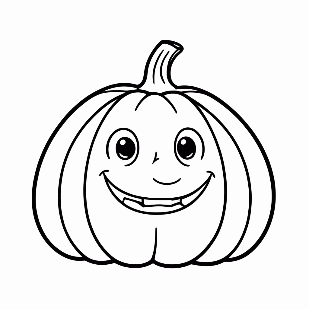 Desenho de Abobora Sorrindo para colorir e imprimir grátis em folha A4