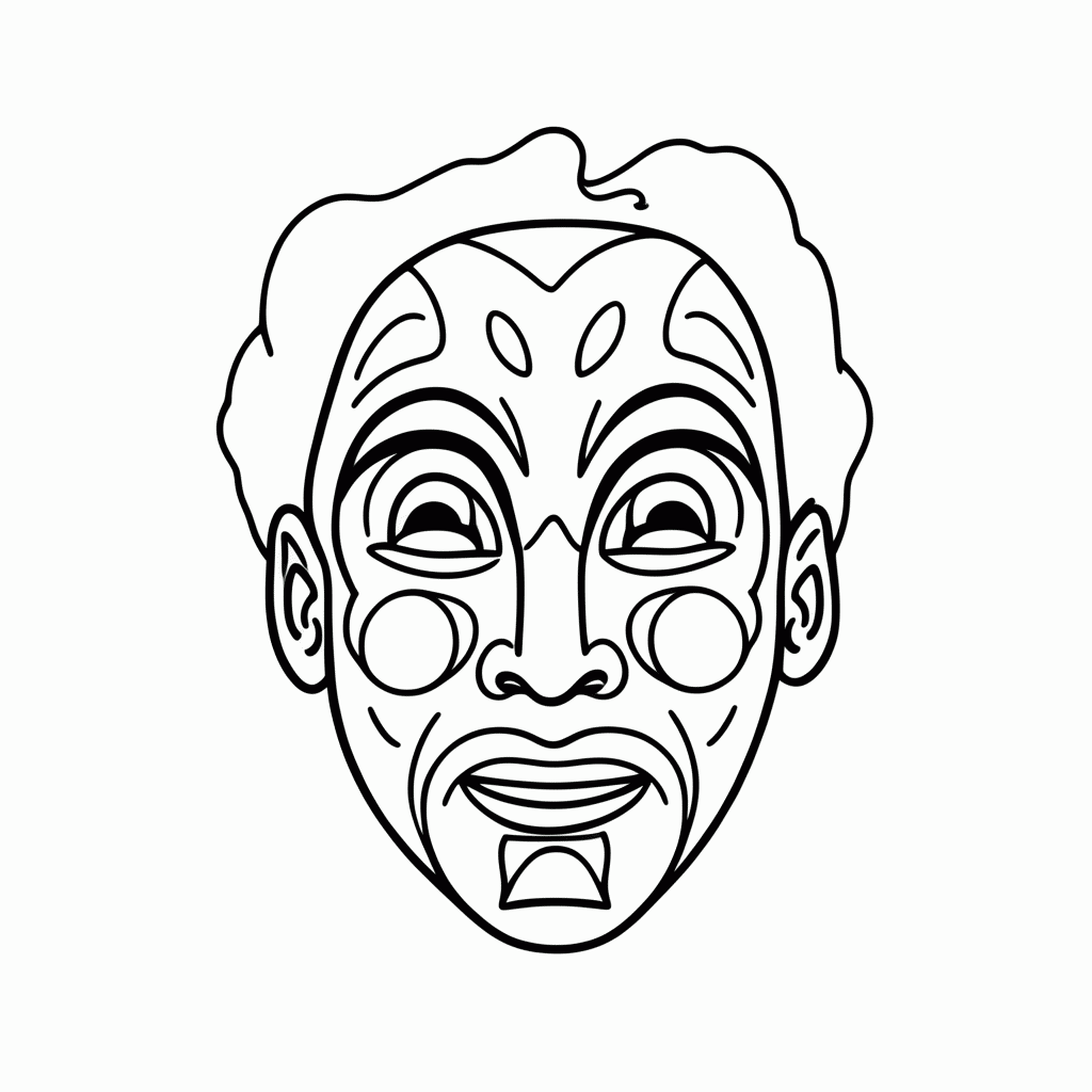Desenho de Caveira Mexicana para colorir e imprimir grátis em folha A4