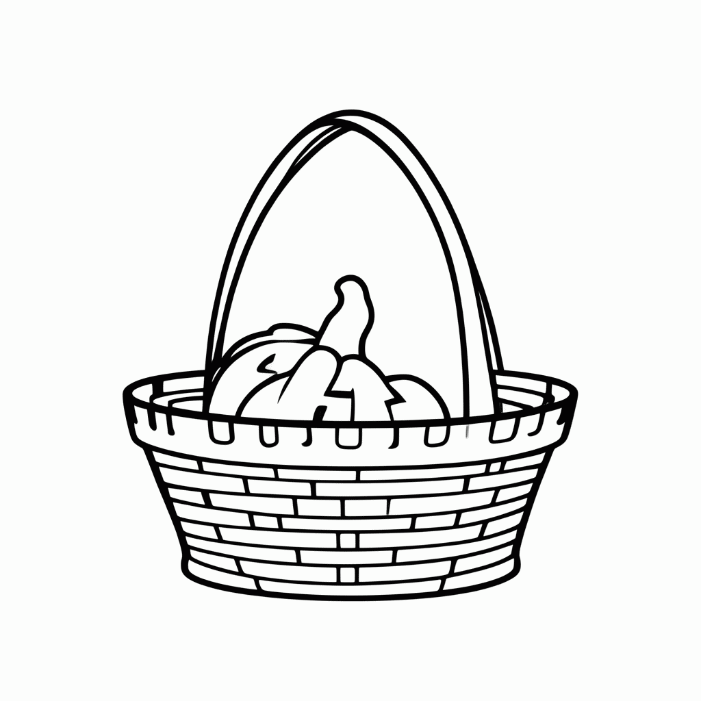 Desenho de Doces Ou Travessuras Cesta para colorir e imprimir grátis em folha A4