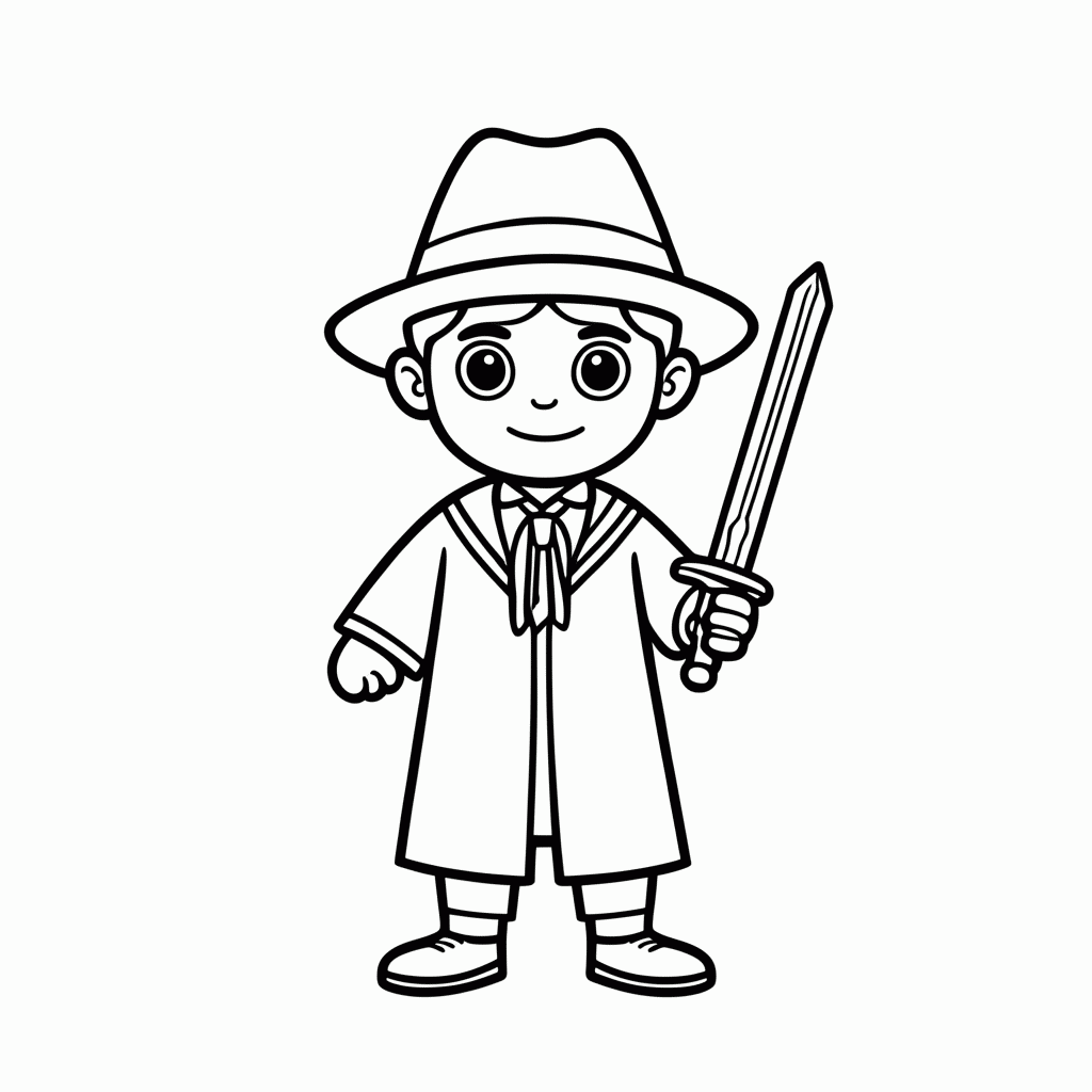 Desenho de Espada De Gryffindor para colorir e imprimir grátis em folha A4